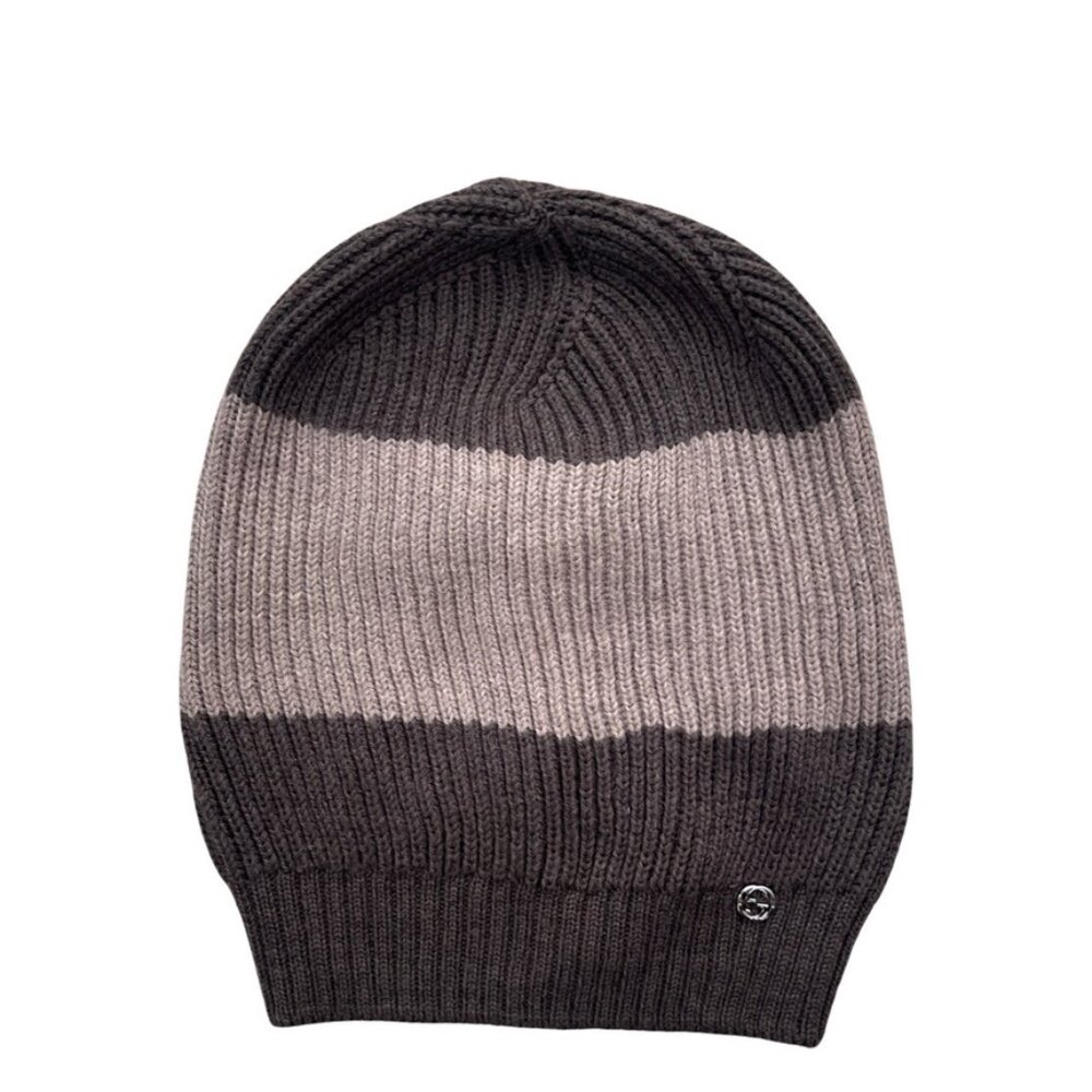 Gucci brown stripped wool beanie